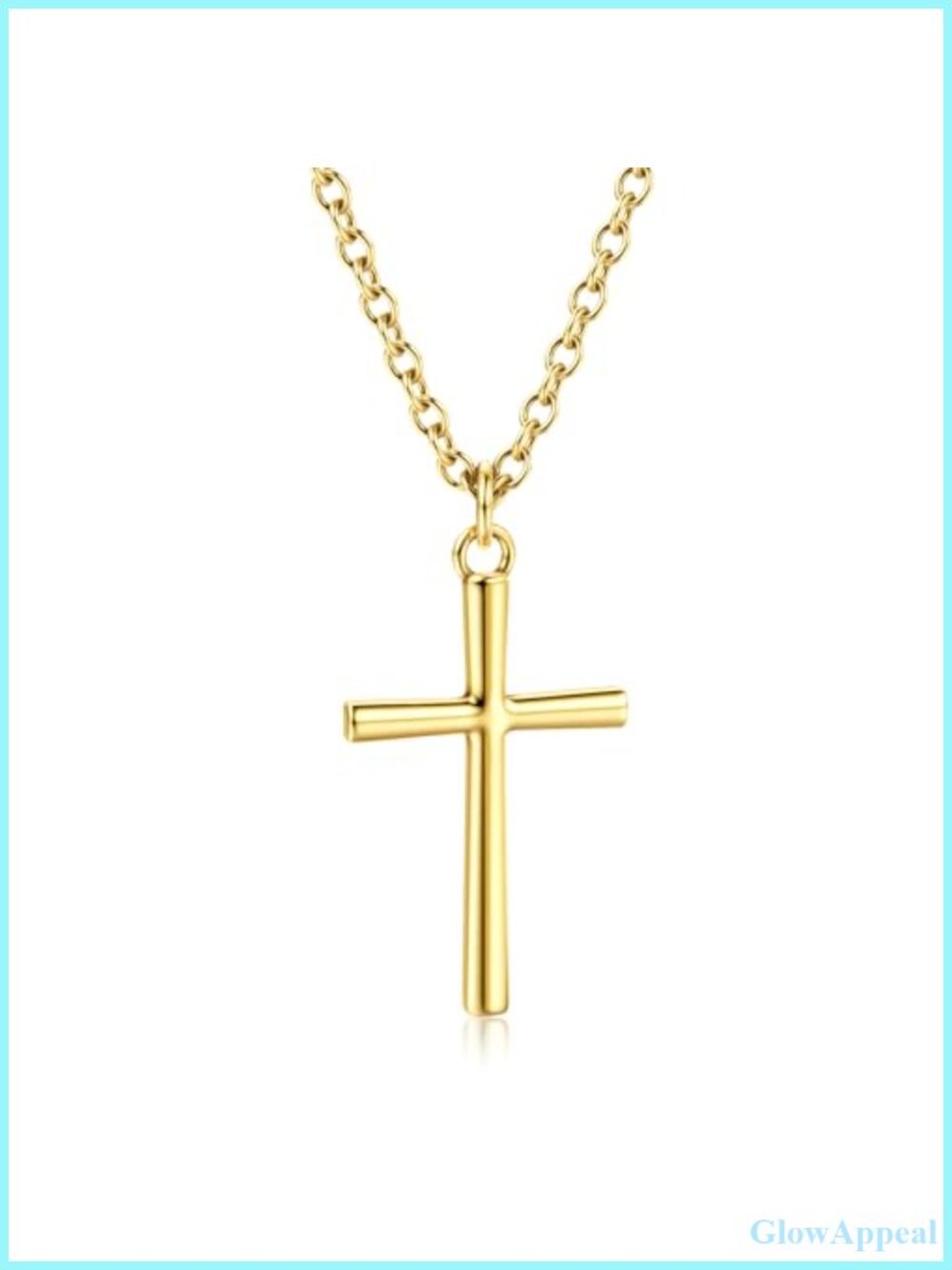 925 Sterling Silver Gold Cross Necklace Hypoallergenic Pendant
